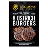 The Lions Kingdom Ostrich Burgers, 8 Pack