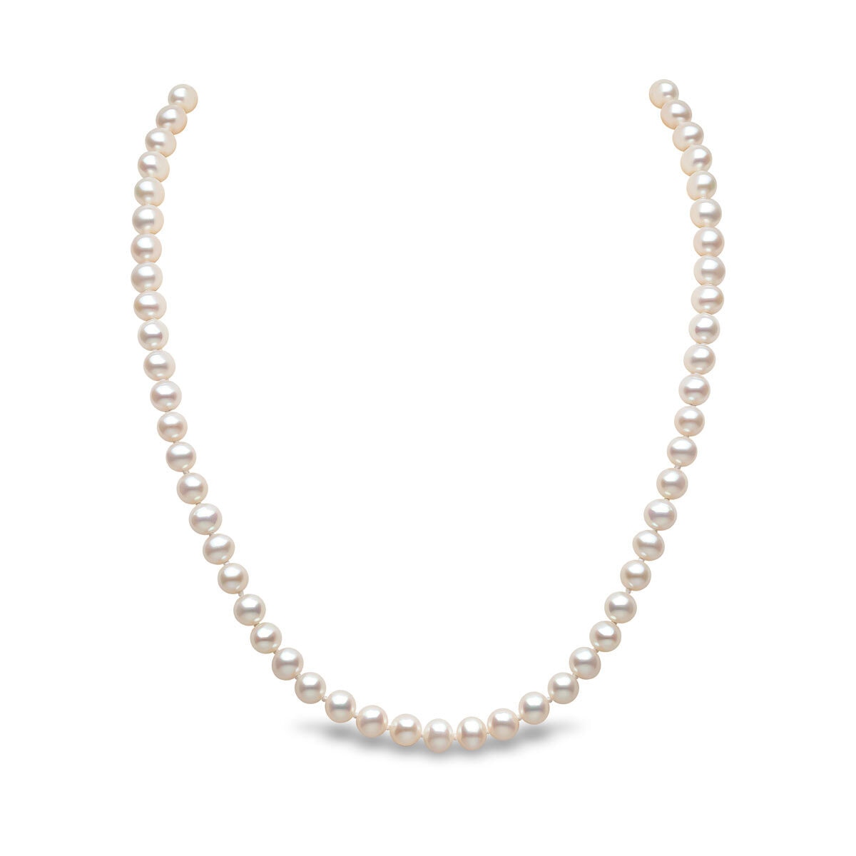 Cultured Freshwater White Pearl Necklace, 18ct White Gold