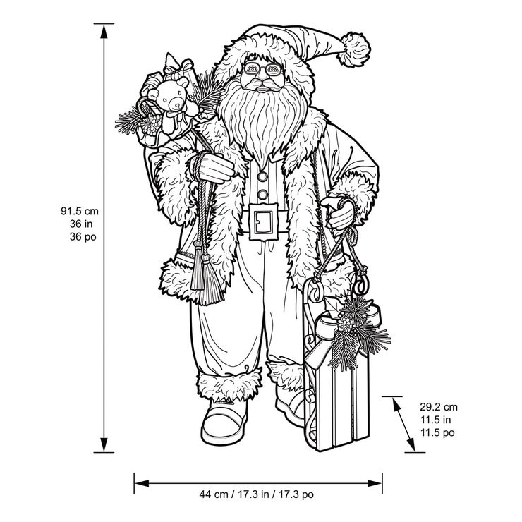 36 Inch (91.5cm) Fabric Traditional Standing Santa 36 Inch (91.5cm) Fabric Traditional Standing Santa