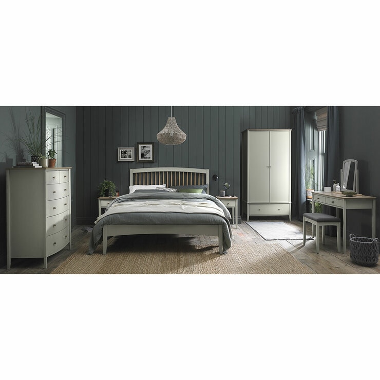 Bentley Designs Whitby Scandi Oak & Soft Grey 5 Drawer Chest of Drawers