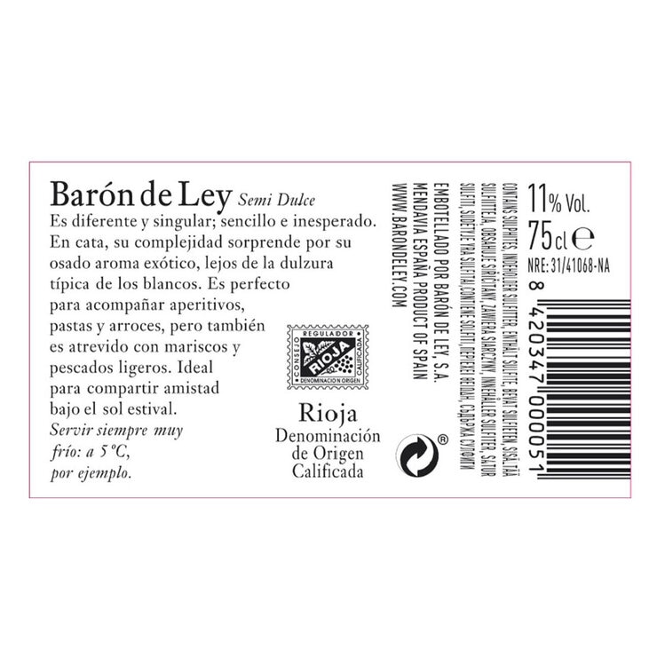 Baron De Ley Semidulce, 6 x 75cl