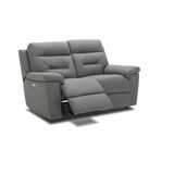 Cut out image of Kuka Grey Fabric Reclining 2 Seater Sofa while reclined