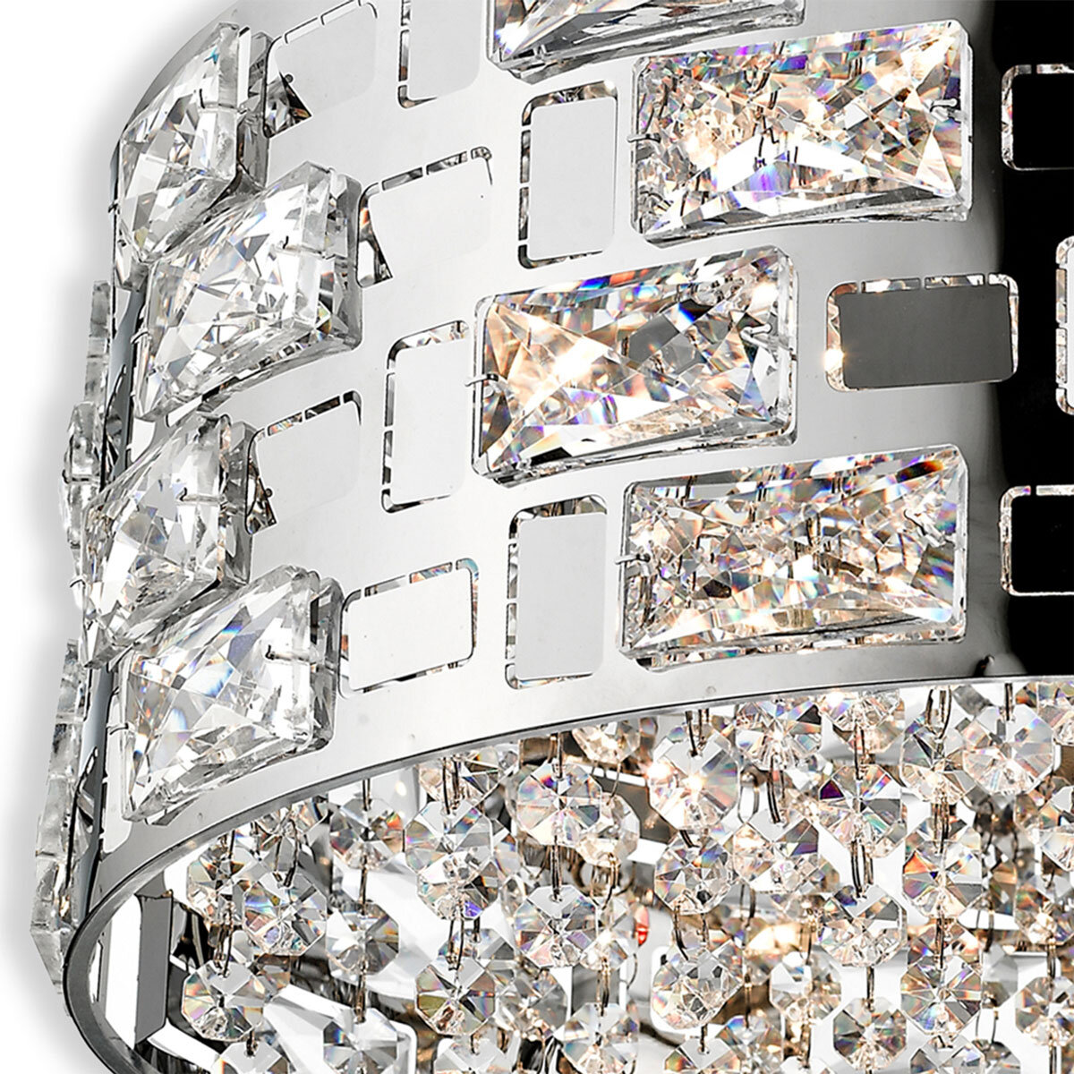 Close up Miami 5 Light Pendant Chrome Crystal