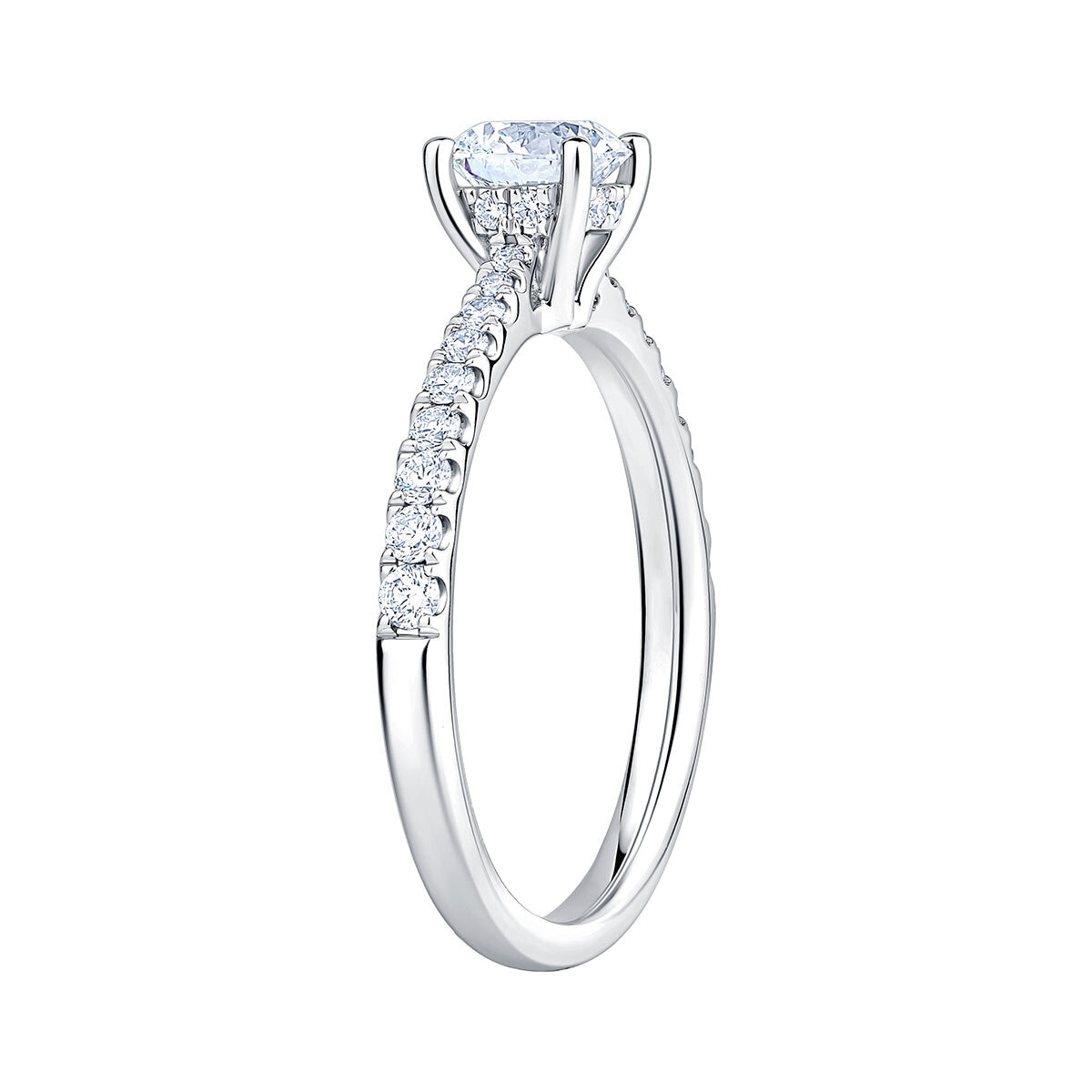 1.00ctw Round Brilliant Cut Diamond Ring, Platinum