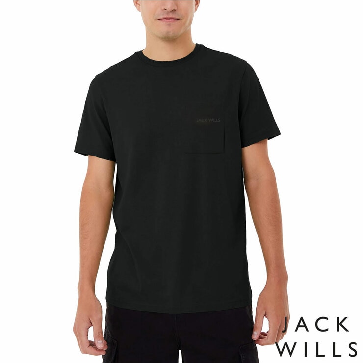 Jack Wills Mens Short Sleeve Pocket T-Shirt in Black Jack Wills Mens Short Sleeve Pocket T-Shirt in Black