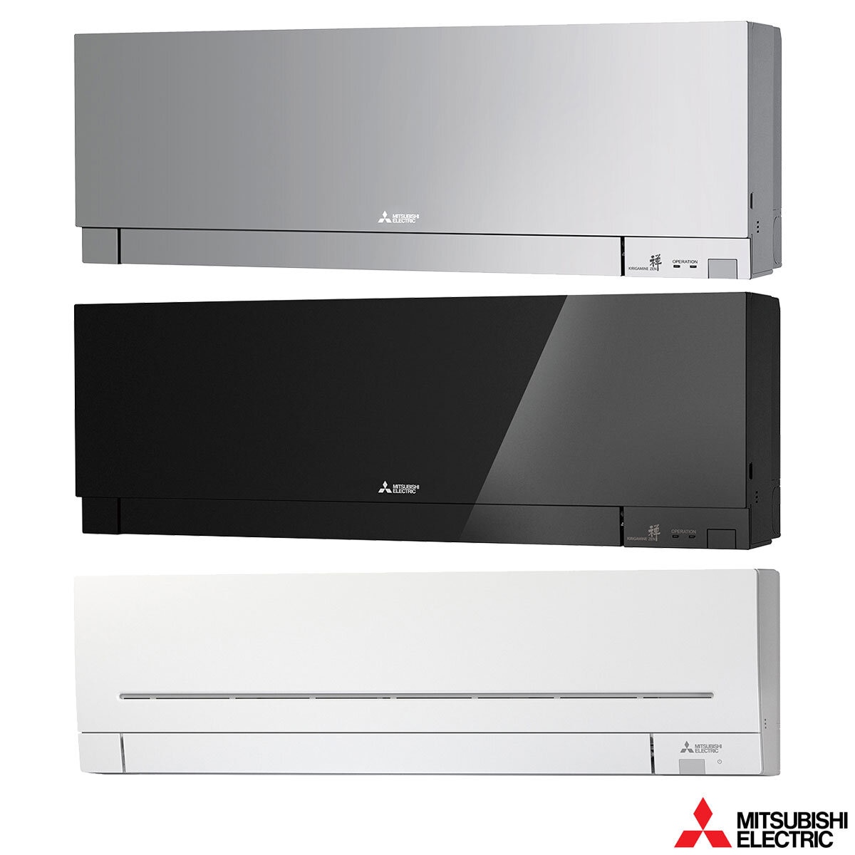 Installed Mitsubishi Zen Single Split Air Conditioning Unit for Domestic Use, Available in 3 kW Capacities & 3 Colours