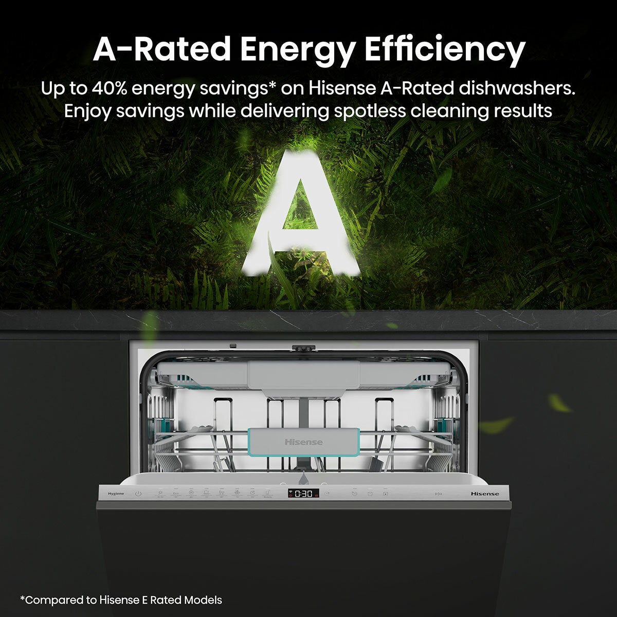Hisense HV673A60UK Full-Size Fully Integrated Wi-Fi Enabled Dishwasher Hisense HV673A60UK Full-Size Fully Integrated Wi-Fi Enabled Dishwasher