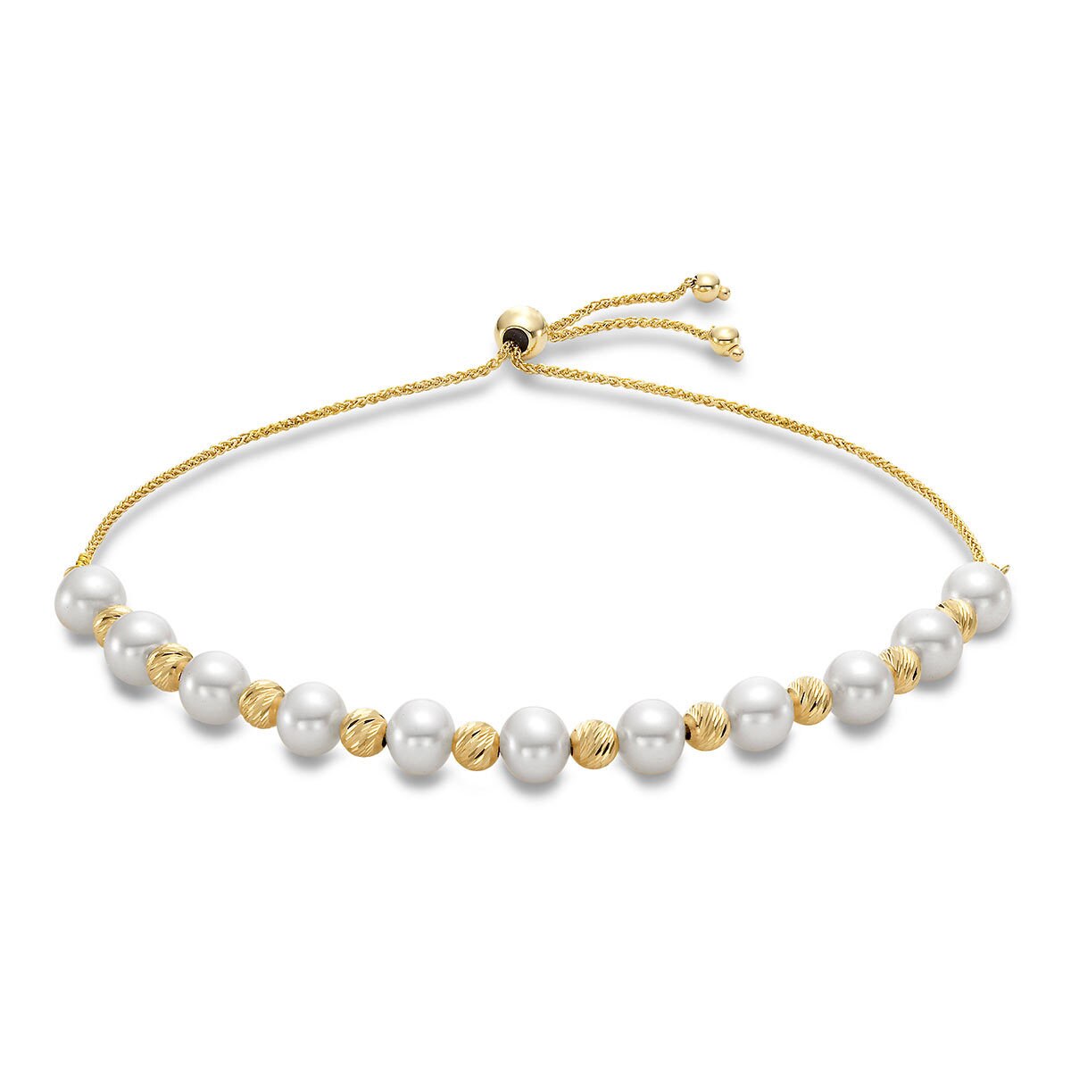 5.5-6mm Cultured Freshwater Pearl Bracelet, 14ct Yellow Gold