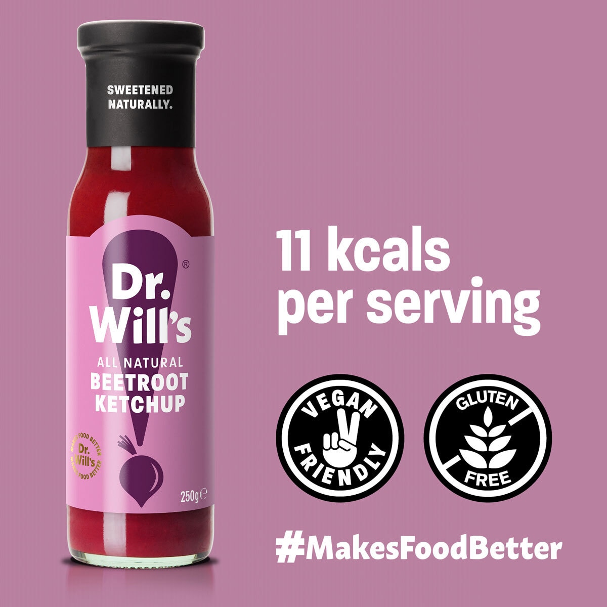 Dr Will's All Natural Beetroot Ketchup, 3 x 250ml