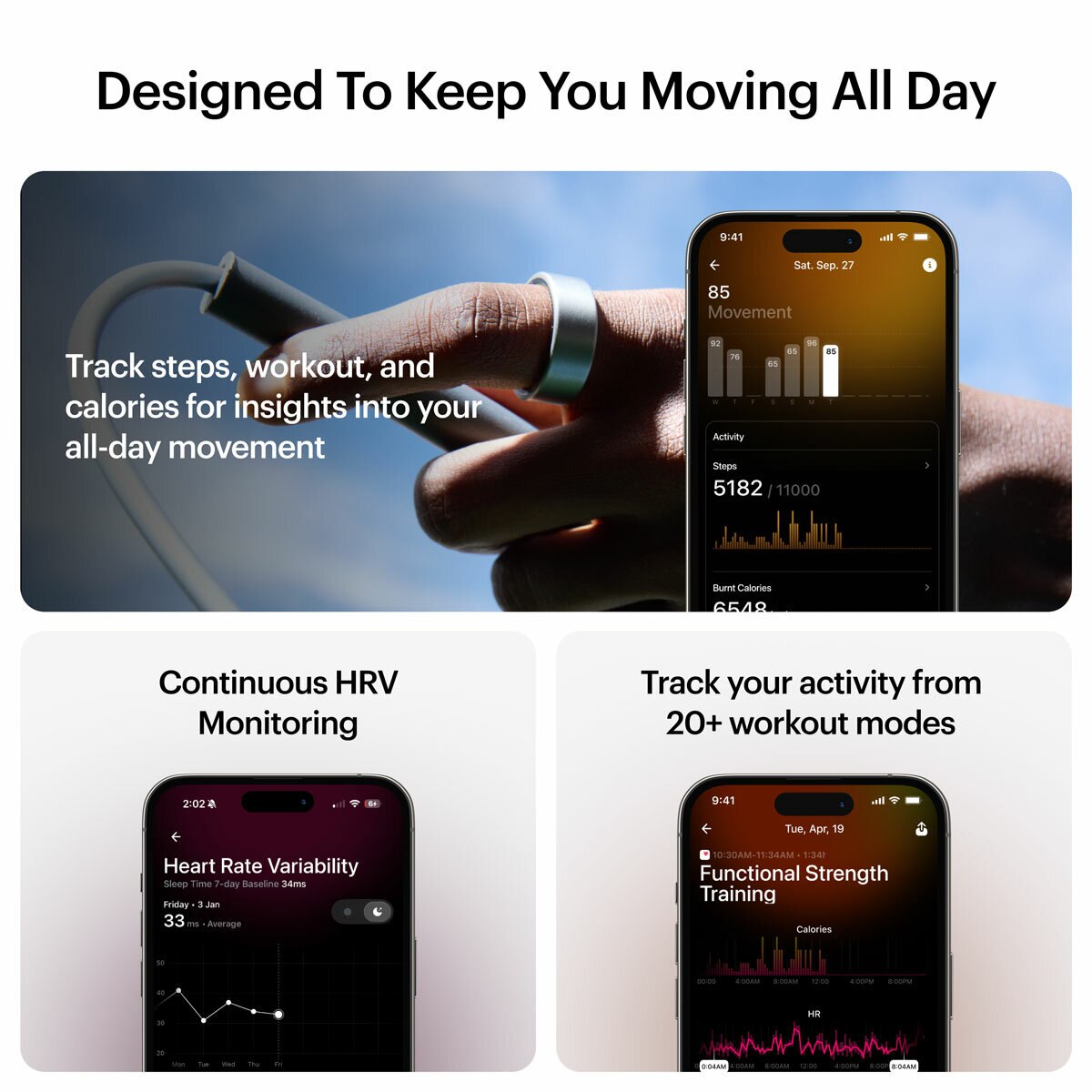 Ultrahuman Ring AIR Raw Titanium, Size 7 Ultrahuman Ring AIR Raw Titanium, Size 7