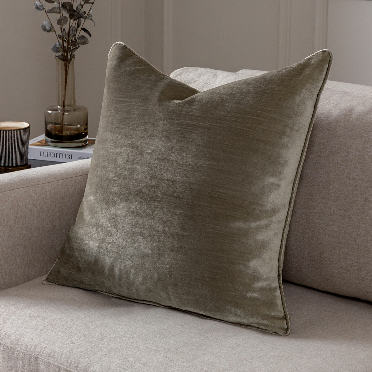Paoletti Luxe Velvet Feather Fill Cushion 2 Pack in 5 Colours, 55 x 55 cm