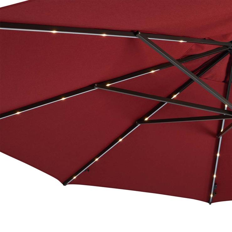 Activa ProShade 10ft (3.05m) Aluminium Market 40 LED Umbrella in Red