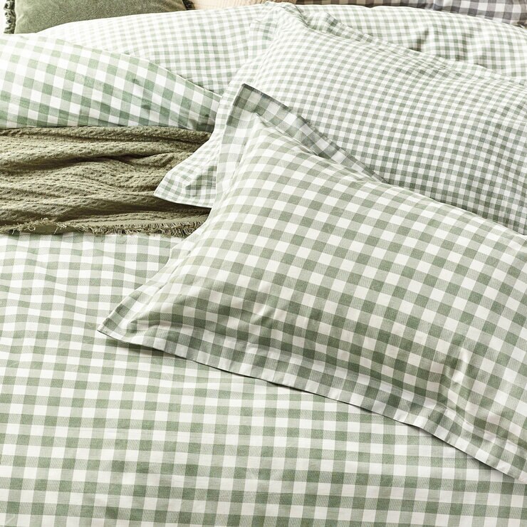 Yard Barton 100% Cotton Green Gingham Duvet Cover Set in 4 Sizes Yard Barton 100% Cotton Green Gingham Duvet Cover Set in 4 Sizes