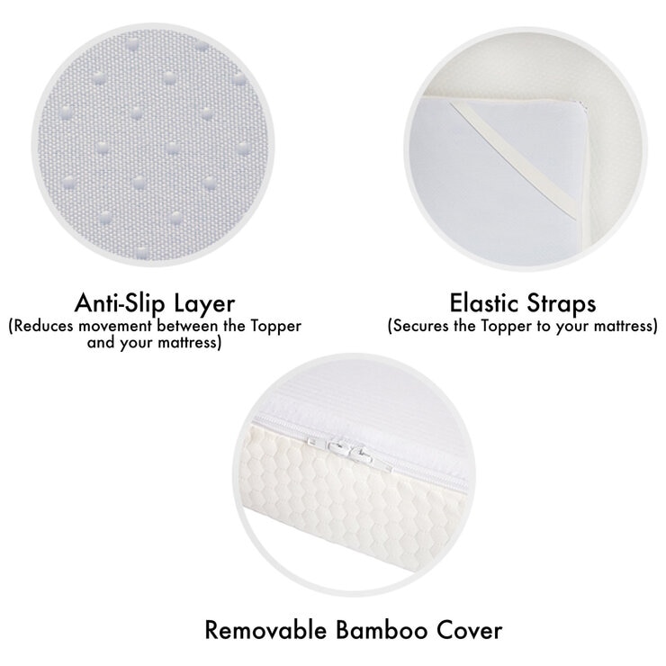 Panda Memory Foam Bamboo European Mattress Topper in 3 Sizes