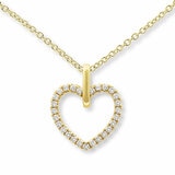 0.20ctw Brilliant Cut Diamond Heart Pendant, 18ct Yellow Gold