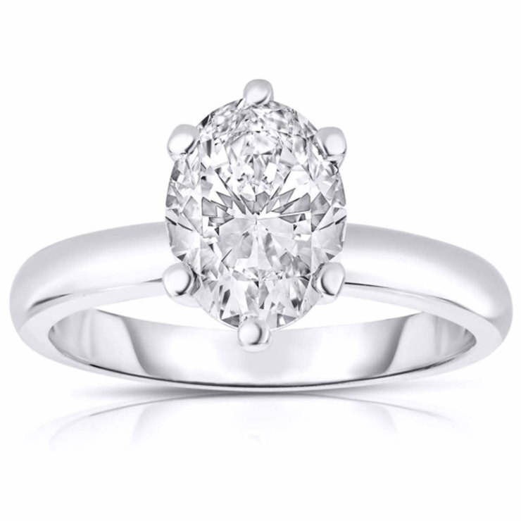 2.11ct Oval Cut Diamond Solitaire Ring, Platinum Costco UK