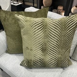 Malini Rada Olive Velvet Feather Fill Cushion, 56 x 56 cm Malini Rada Olive Velvet Feather Fill Cushion, 56 x 56 cm