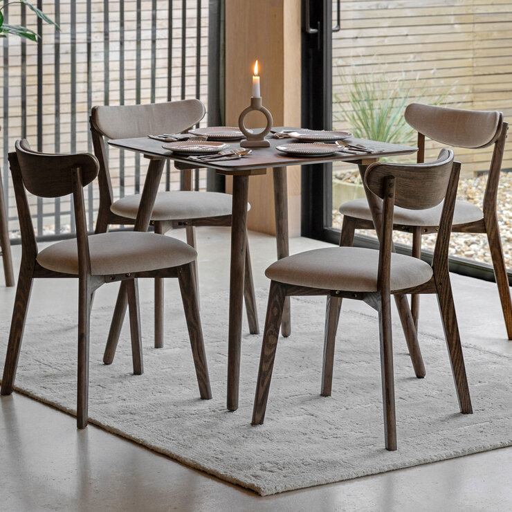 Gallery Hatfield Smoked Square Dining Table, Seats 4 Gallery Hatfield Smoked Square Dining Table, Seats 4