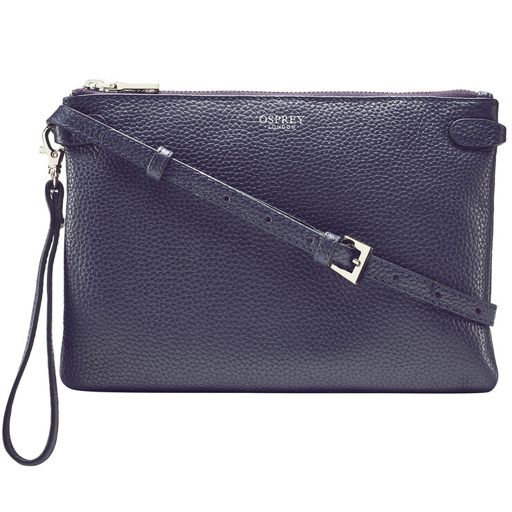 Osprey London Madison Leather Women's Cross Body bag, Navy Costco UK