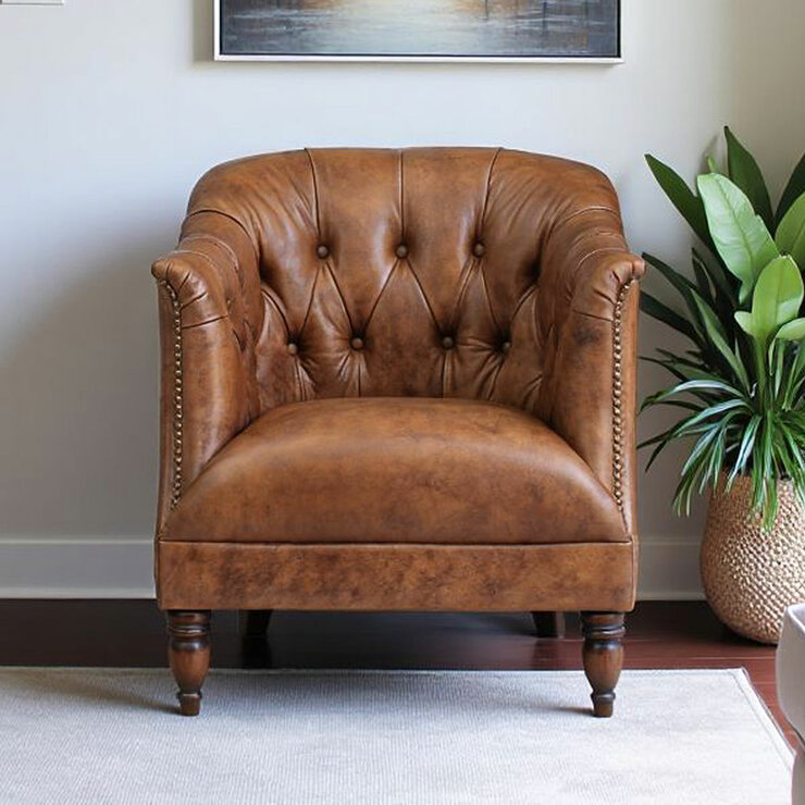 Harrington Brown Leather Armchair Harrington Brown Leather Armchair