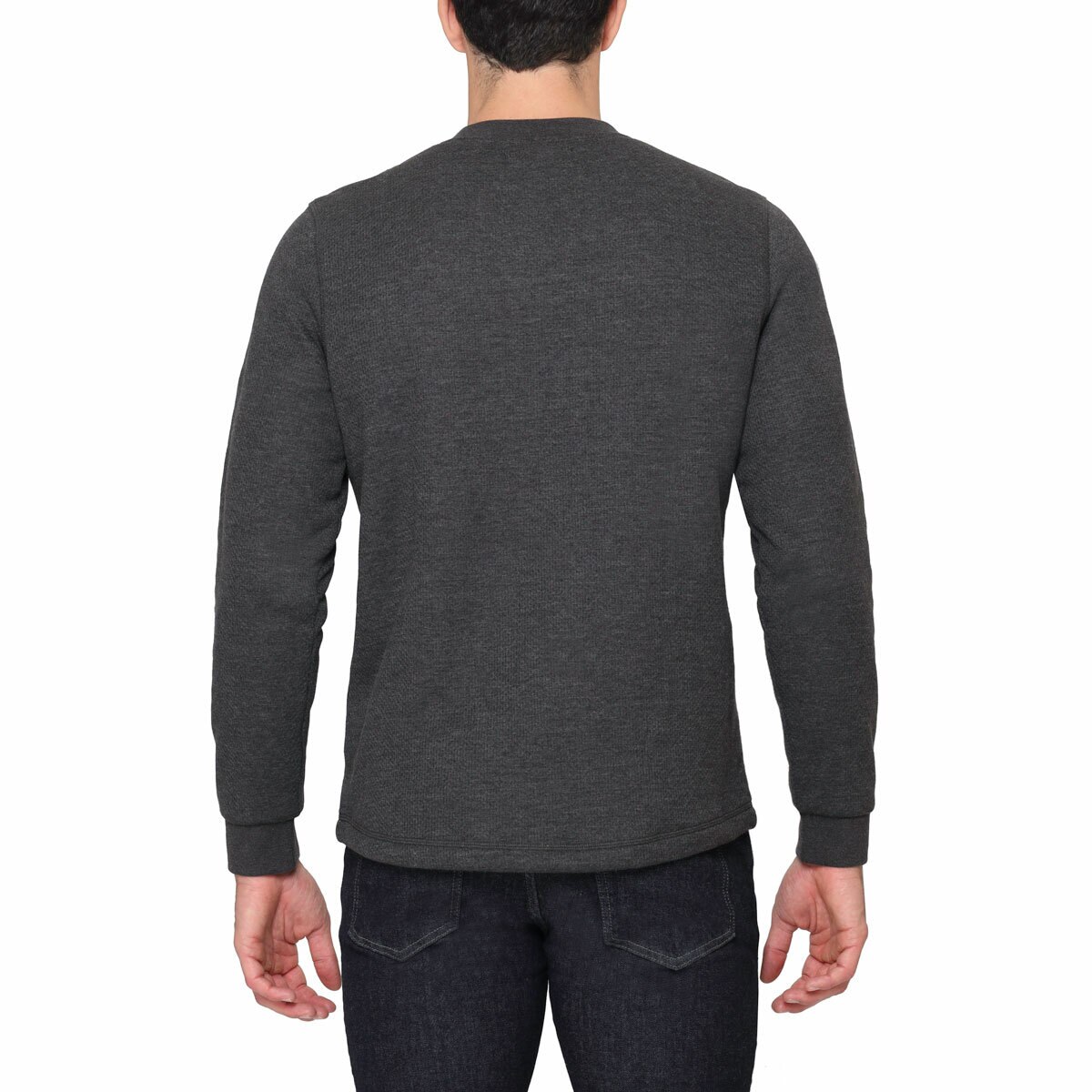 BC Clothing Men's Waffle Crew Sweater in Black
