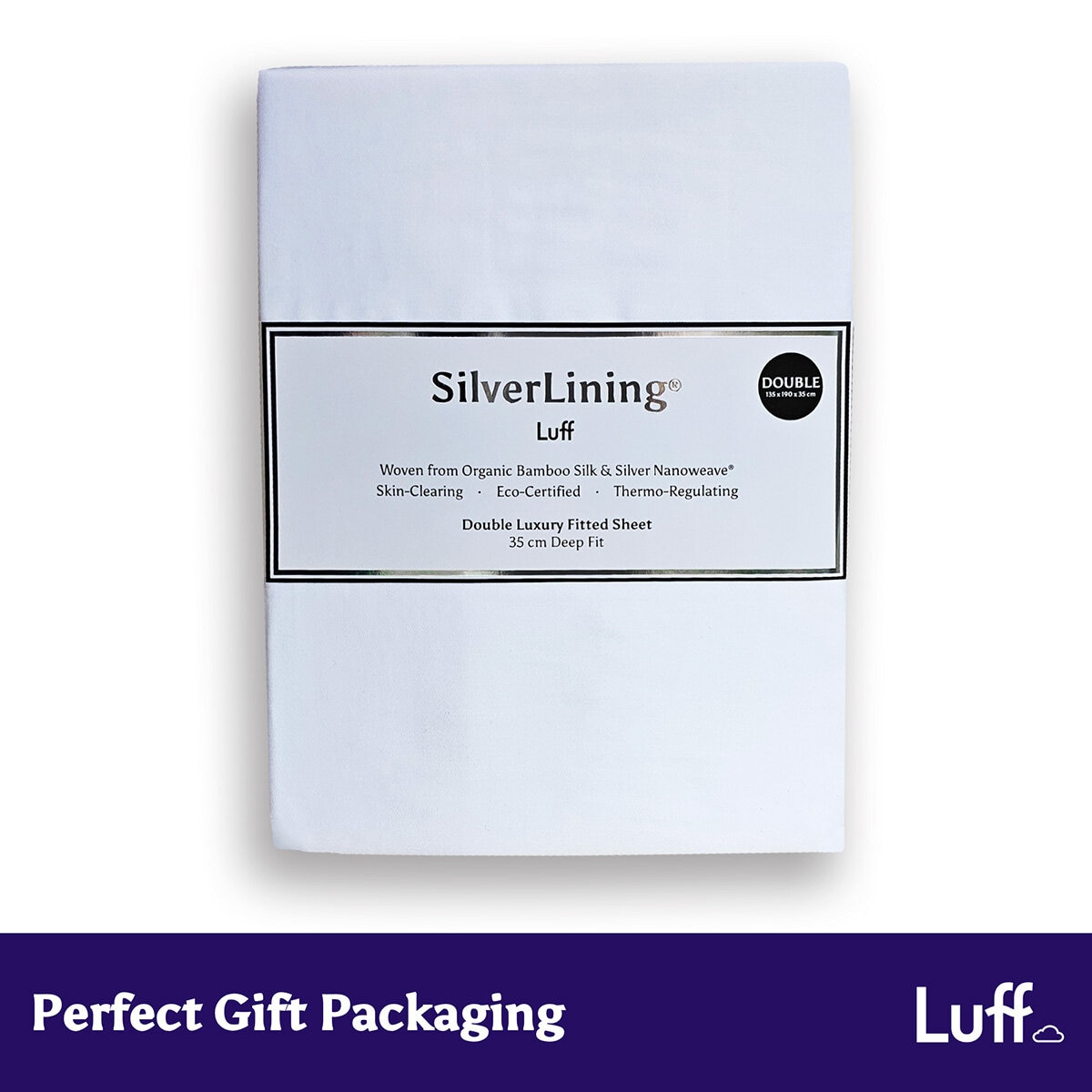 White SilverLining Fitted Sheet Packaging