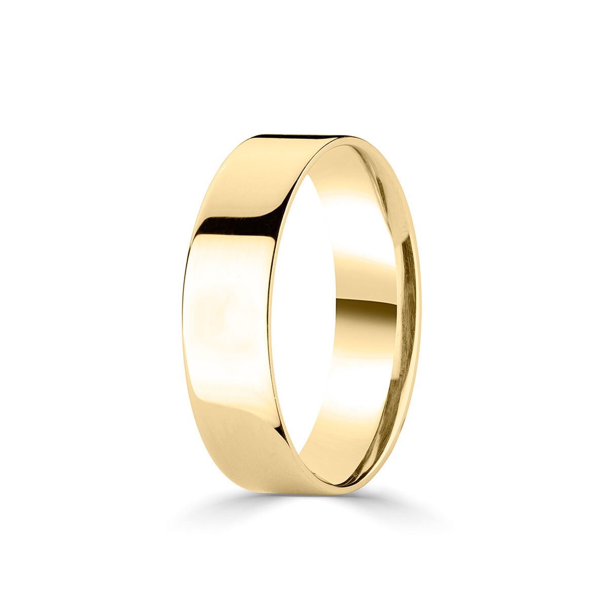 6.0mm Basic Light Court Wedding band. 18ct Yellow Gold