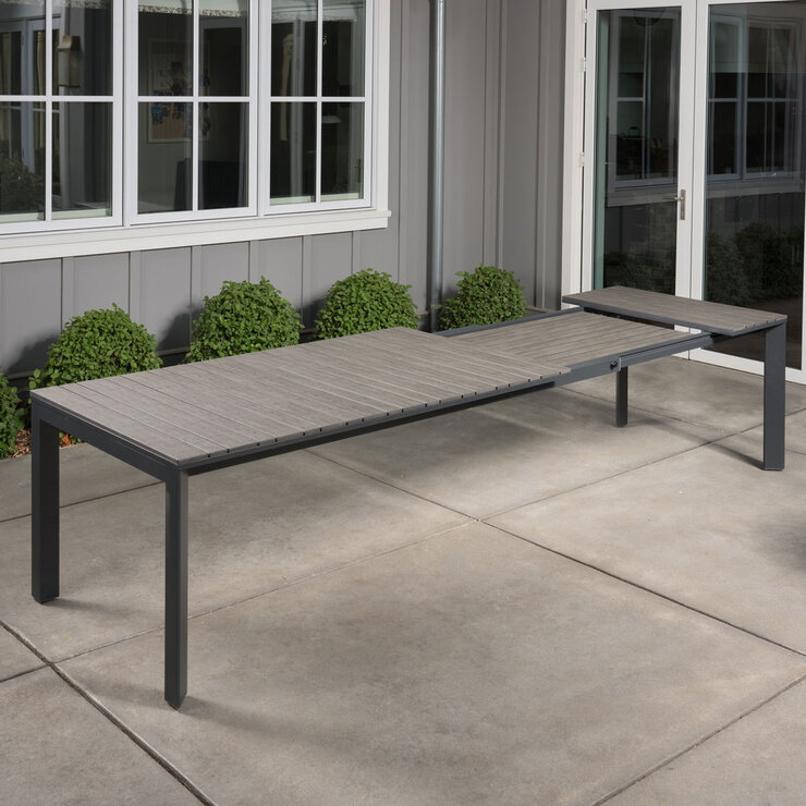 SunVilla Dark Forest 9 Piece Extending Sling Dining Patio Set + Cover