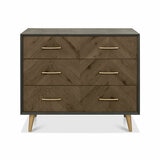 Bentley Designs Sienna Fumed Oak & Peppercorn 3 Drawer Chest of Drawers