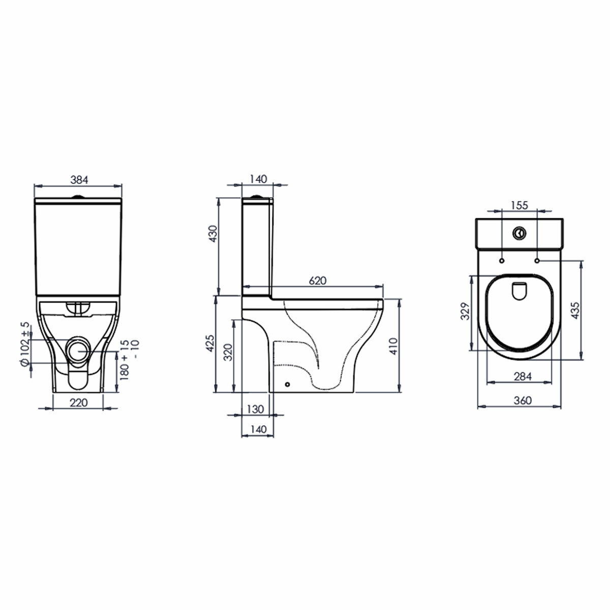 Tavistock Lindo Open Back Toilet With Cistern And Seat