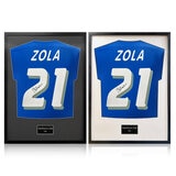 Gianfranco Zola Signed Framed Italy Football Shirt in 2 Options: White or Black Mount Gianfranco Zola Signed Framed Italy Football Shirt in 2 Options: White or Black Mount