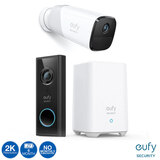 eufy 2K Video Battery Doorbell with HomeBase 2 16GB Local Storage and EufyCam 2 Pro Wireless Home Security Camera