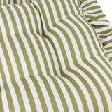 Wylder Millie Ruffle Green Striped Indoor Outdoor Seat Pad 2 Pack, 40 x 40 cm