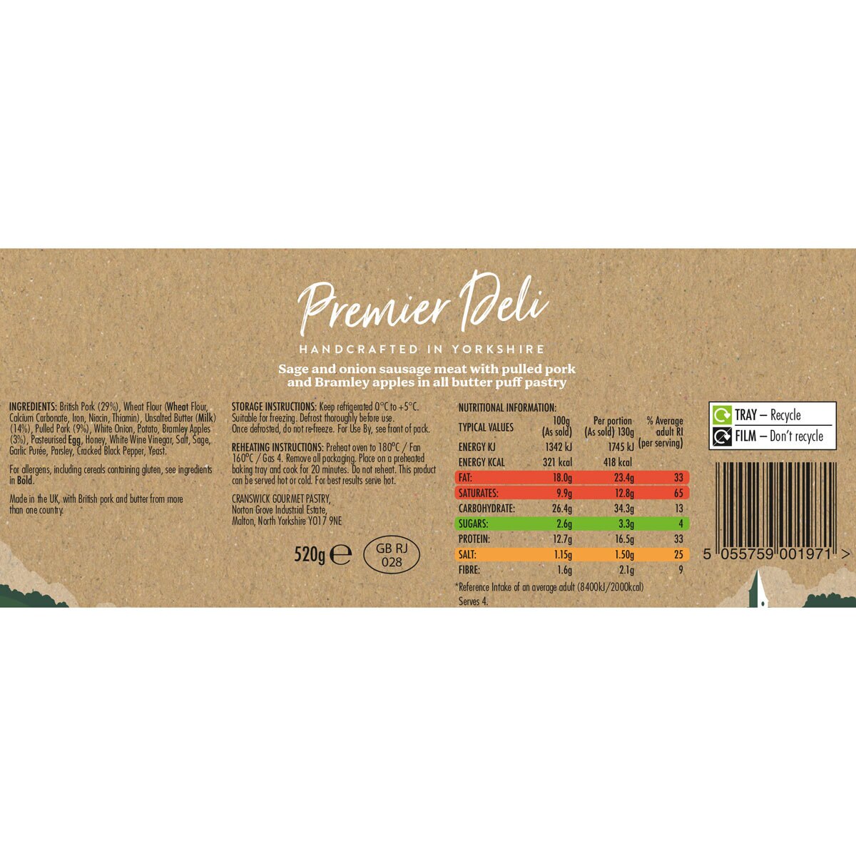 back of pack label