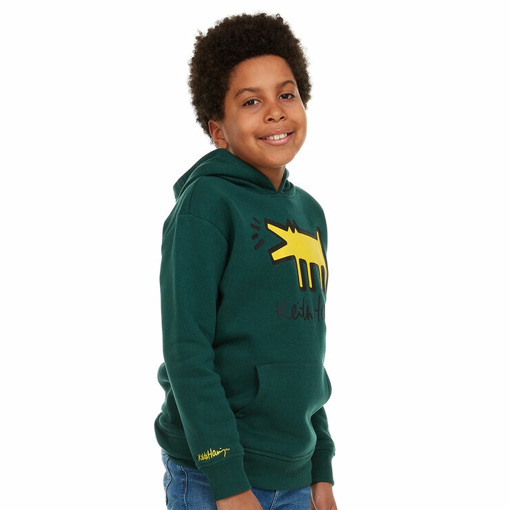 Keith Haring Youth Hoodie in Green, 7-8 Years