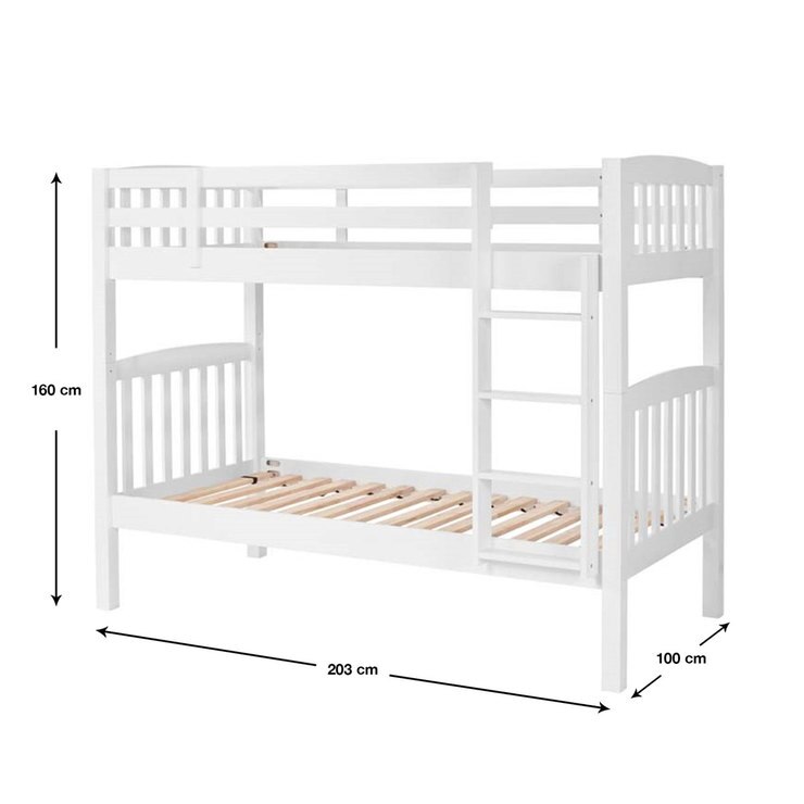 Metro Wooden Bunk Bed in Opal White Costco UK