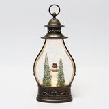 Holiday Scene Lantern In Snowman Scene cut out image