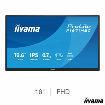 iiyama, 16 Inch, FHD, IPS, Portable Monitor, P1671HSC-B1