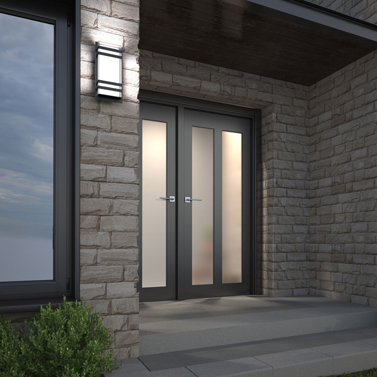 Artika Glow Box 3 Indoor Outdoor LED Wall Light in Black