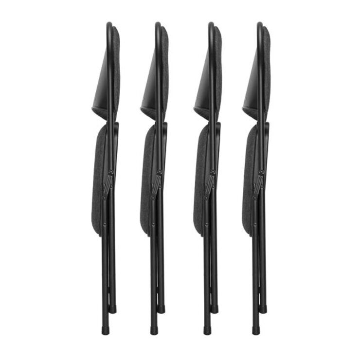 Star Elite High Back Padded Fabric Folding Chairs, 4 Pack