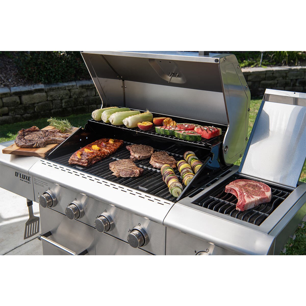 Nexgrill Deluxe 4 Burner Stainless Steel Gas Barbecue + Side Burner + Cover