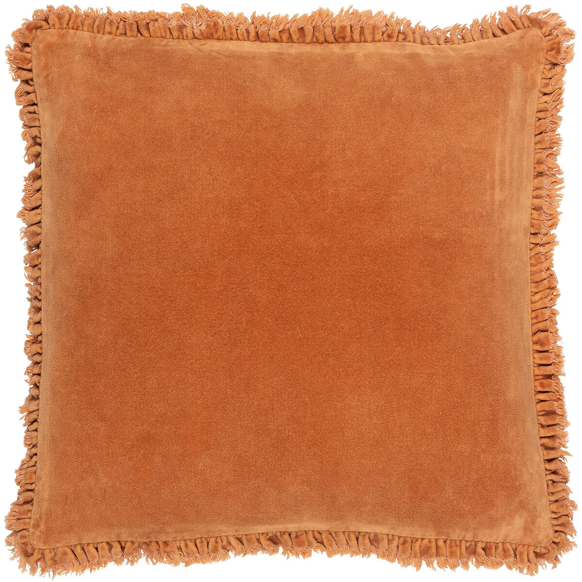 Furn Bertie Velvet Feather Fill Cushion 2 Pack in Rust, 45 x 45 cm