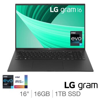 LG Gram, Intel Core i7, 16GB RAM, 1TB SSD, 16 Inch Ultra-Lightweight Laptop, 16Z90R-K.AA78A1