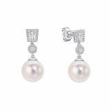 Diamonfire Zirconia and Shell Pearl Drop Earrings