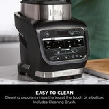 Close up of Ninja Foodi Blender & Soup Maker with function buttons Close up of Ninja Foodi Blender & Soup Maker with function buttons