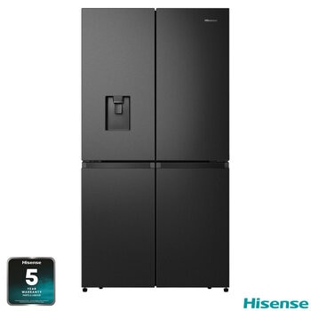 Hisense RQ758N4SWFE, Multi Door Fridge Freezer, E Rated in Black