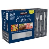 Kirkland Signature Crystal Clear Disposable Cutlery, 360 Pieces