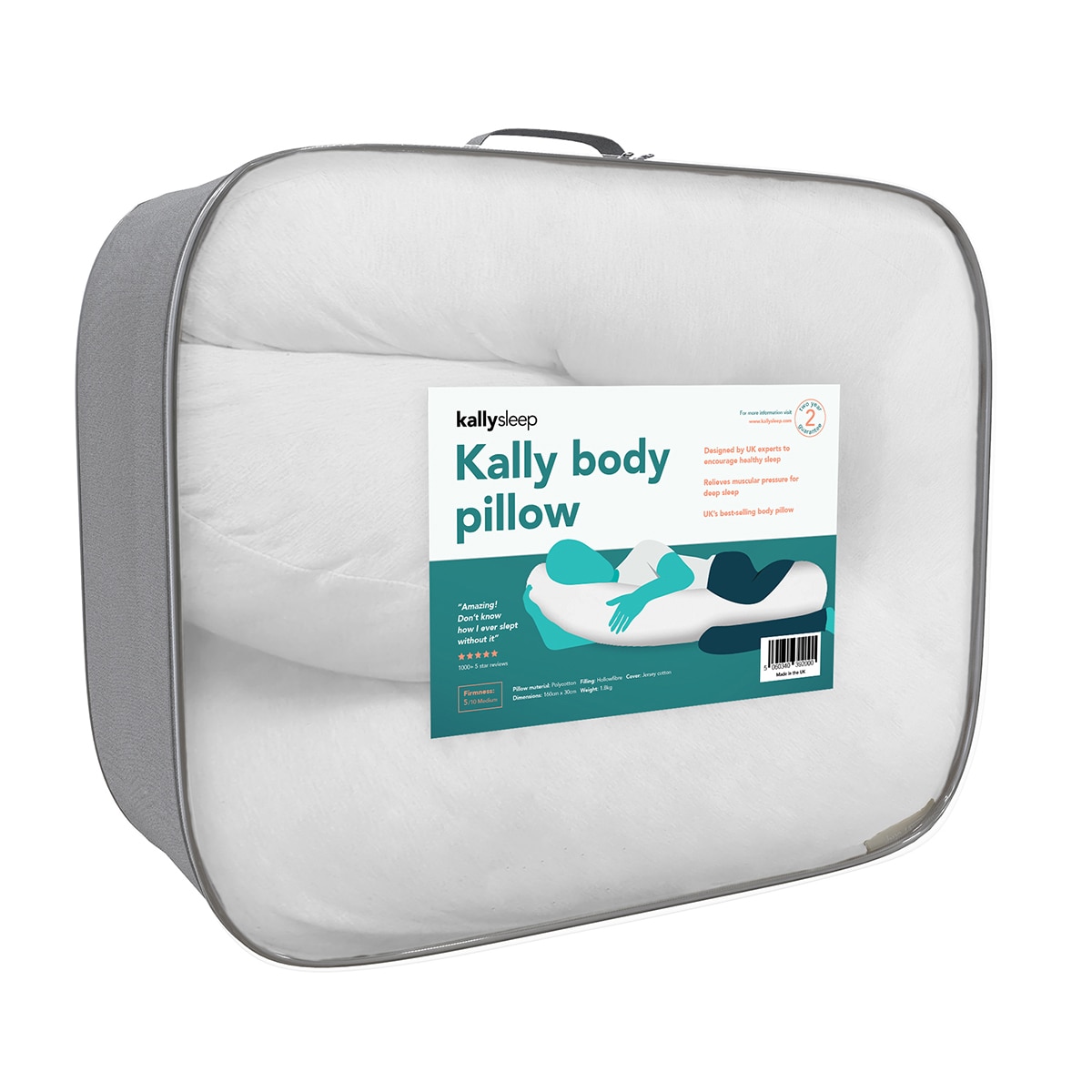 Kally Sleep Orthopaedic Full Body Support Pillow, Pure White Costco UK
