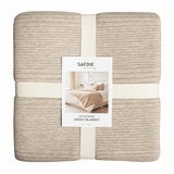 Safdie Cotton Blend Taupe Jersey Blanket, 224 x 234 cm