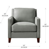 West Park Light Grey Leather Armchair